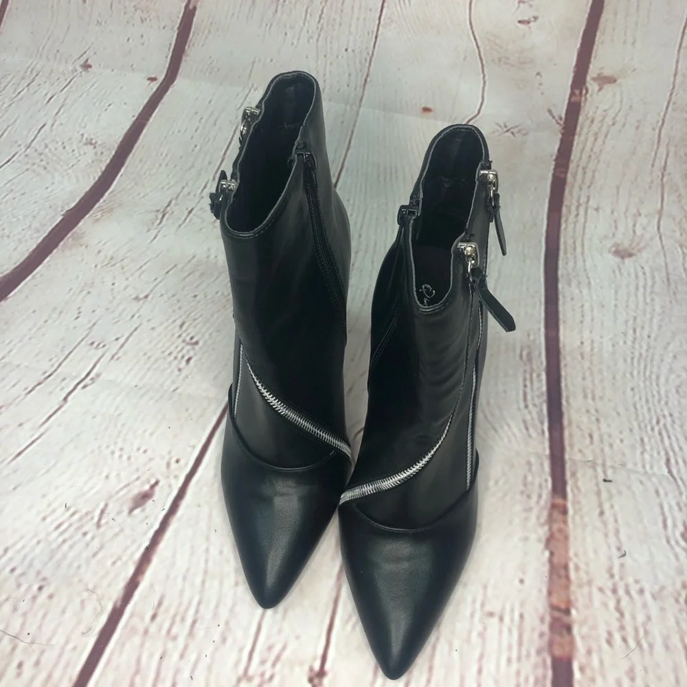 Zipper high heel booties - size 9